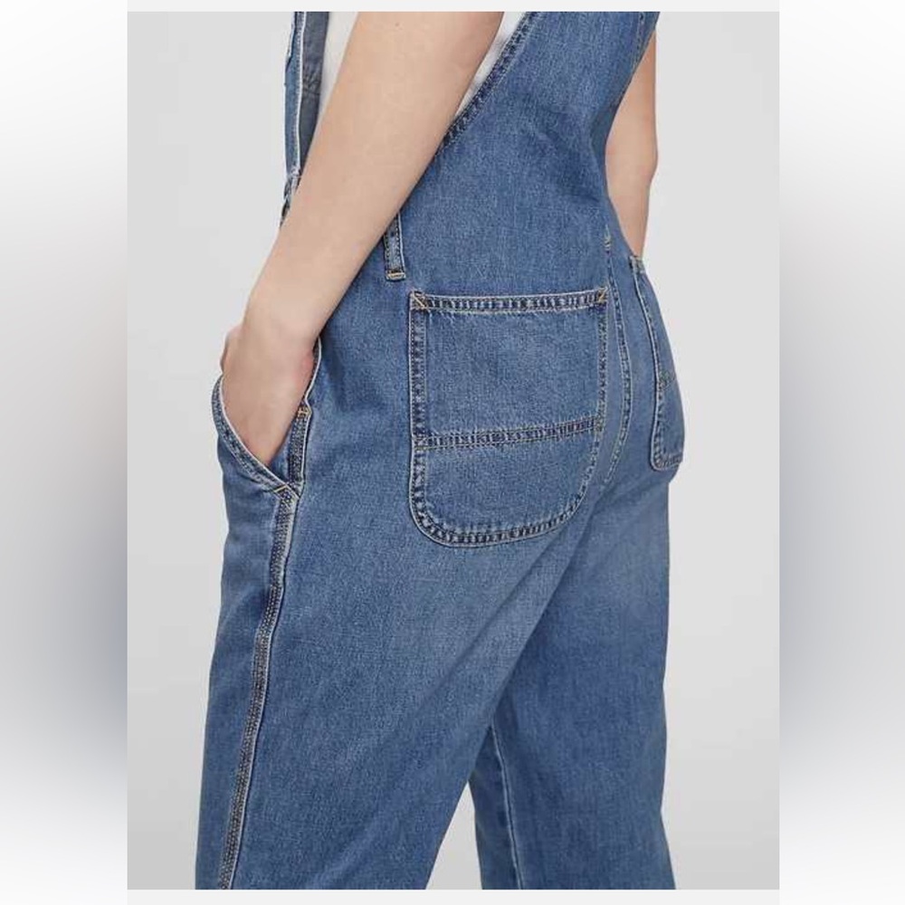 Gap Slouchy Relaxed Denim Overalls Size XS Petite - Picture 3 of 16
